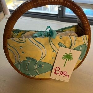 Lilly Pulitzer Yellow and Teal Print Bag
